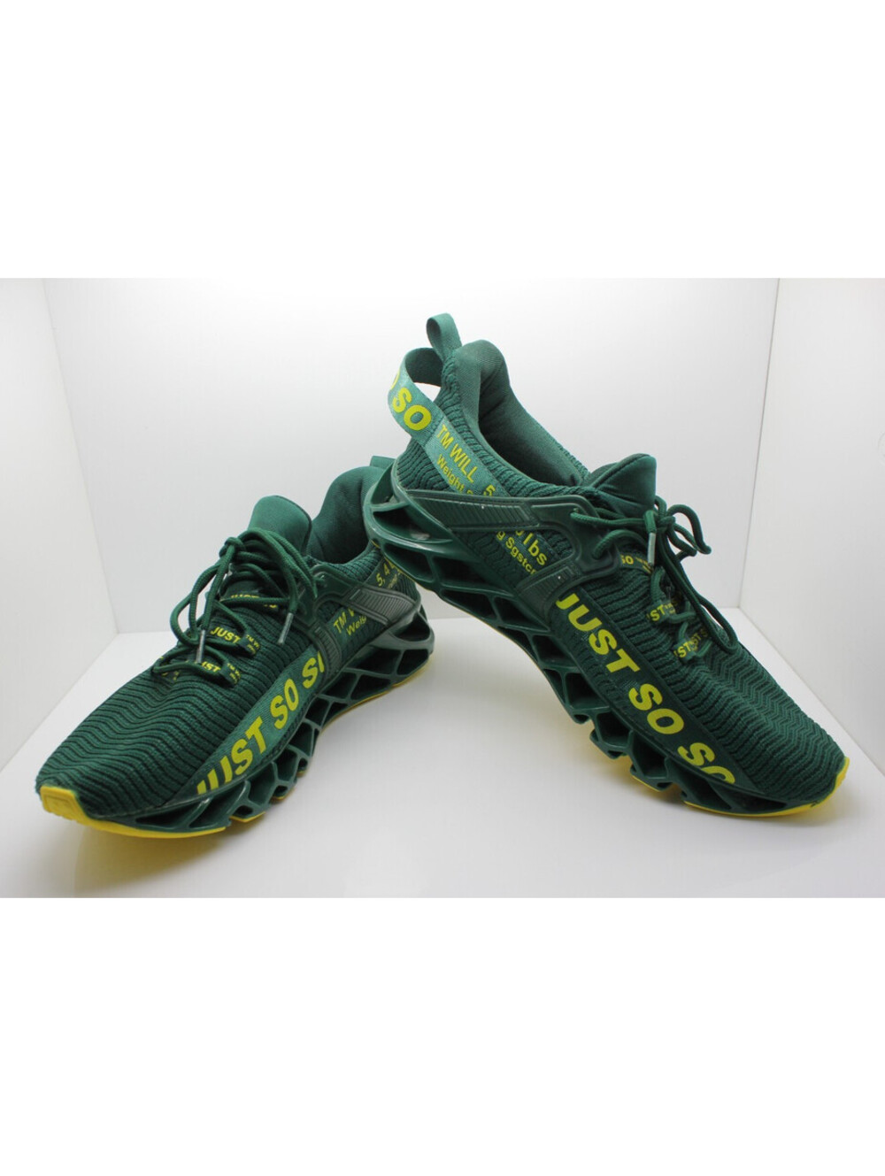 Just So So Men's Blade Running Shoes Green Yellow Athletic Sneakers Size 12